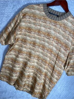 Vintage 90s Saxony 100% Pure Silk Knit Shirt Mens L